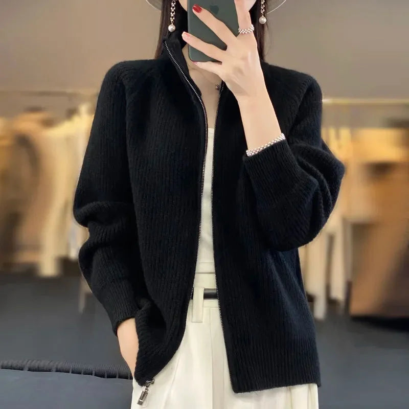 Strikket ull-cardigan