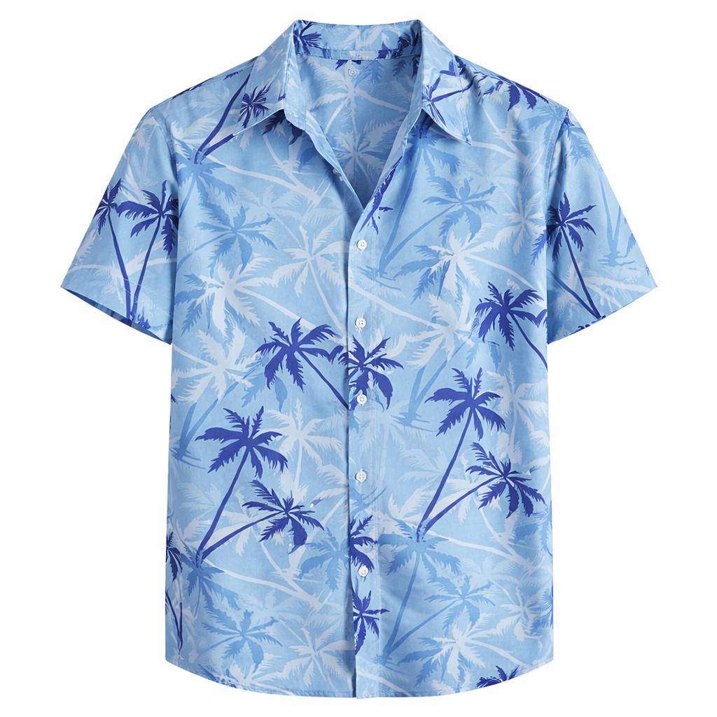 Hawaiisk Skjorte til Herre – Palmetrykk & Tropisk Sommerstil