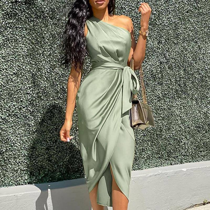 Elegant bodycon-kjole med én skulder
