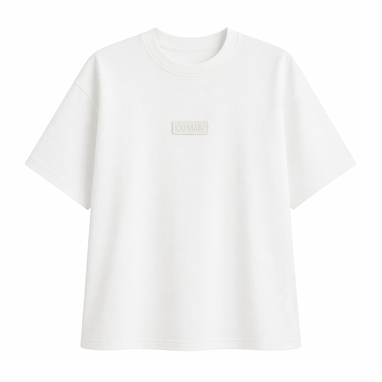 Bomulls T-skjorte til Dame – Løs Passform med Drop Shoulder & Diskré Print