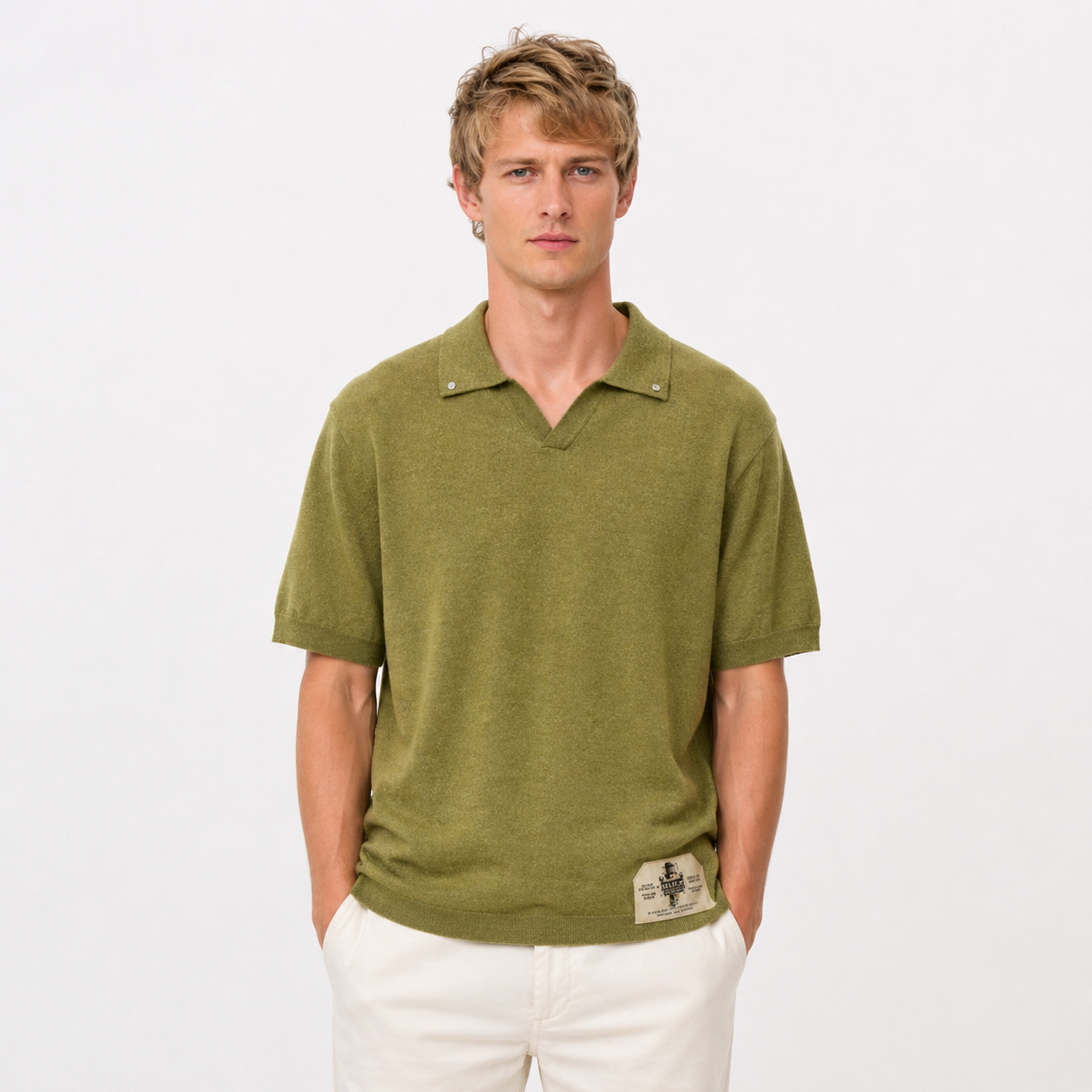 Vintage Polo T-skjorte til Herre – Seagull Collar & Løs Passform