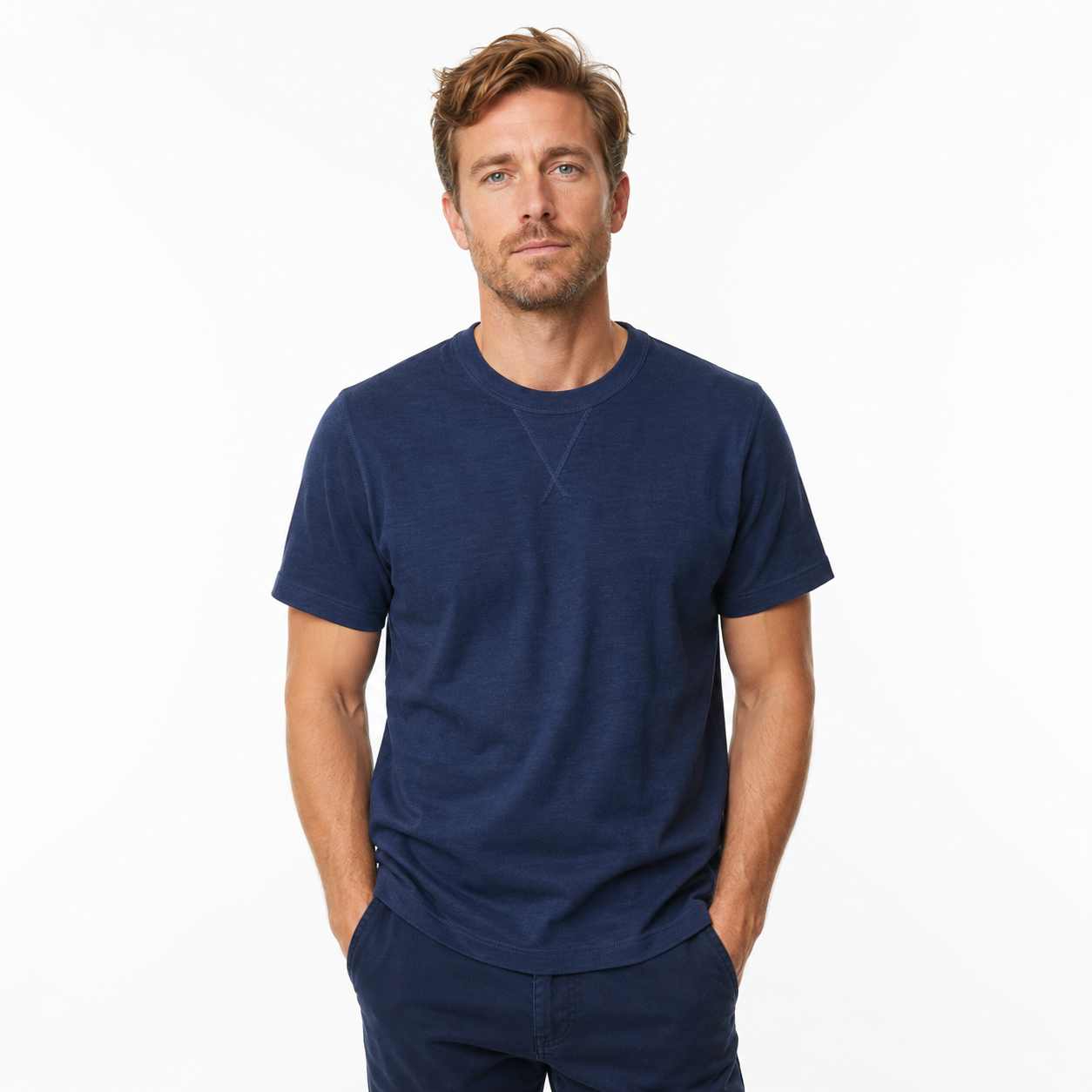 Heavyweight Slub Cotton T-skjorte til Herre – 300g Amekaji Tubular Tee
