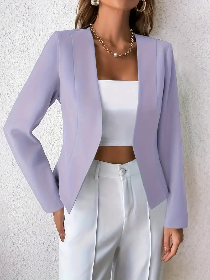 Profesjonell, elegant blazer med åpen front og lange ermer