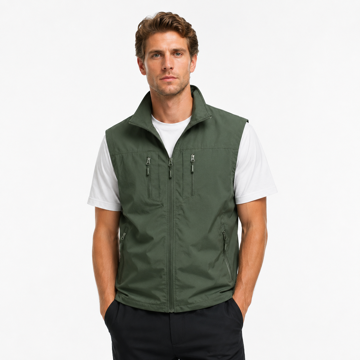 Outdoor Fiske- og Turvest til Herre – Mesh Vest med Flere Lommer