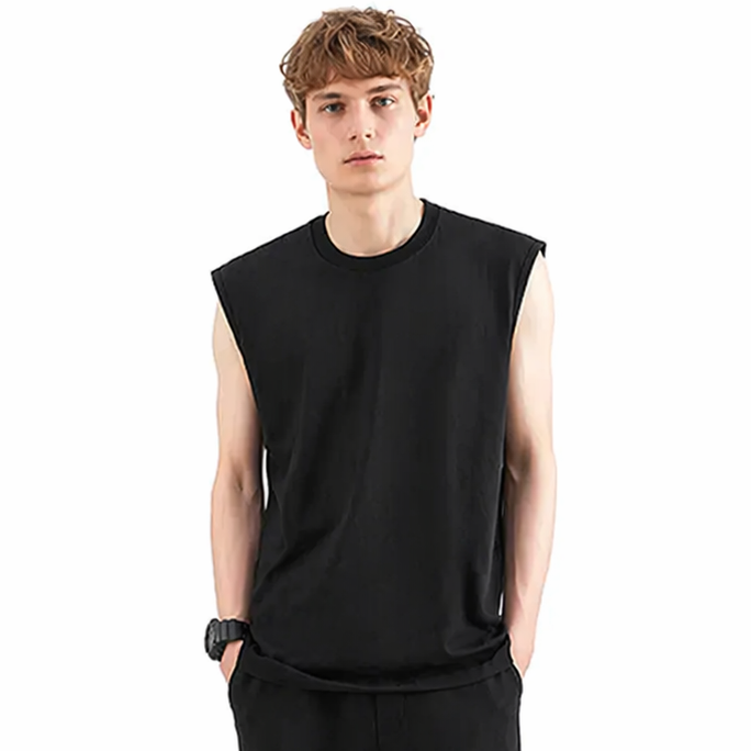 Bomullssinglet til Herre – 100% Bomull, Slim Fit & Perfekt for Trening
