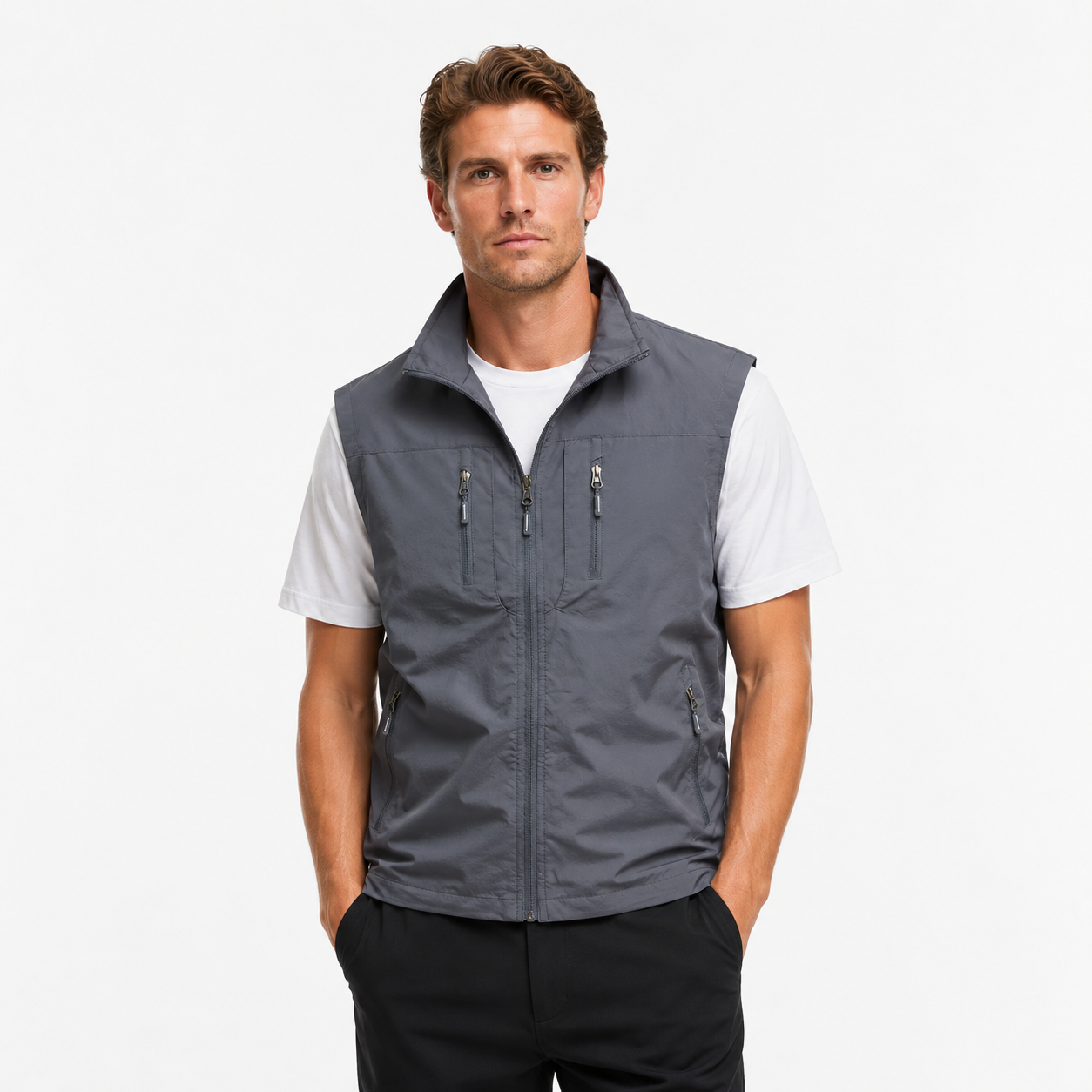 Outdoor Fiske- og Turvest til Herre – Mesh Vest med Flere Lommer