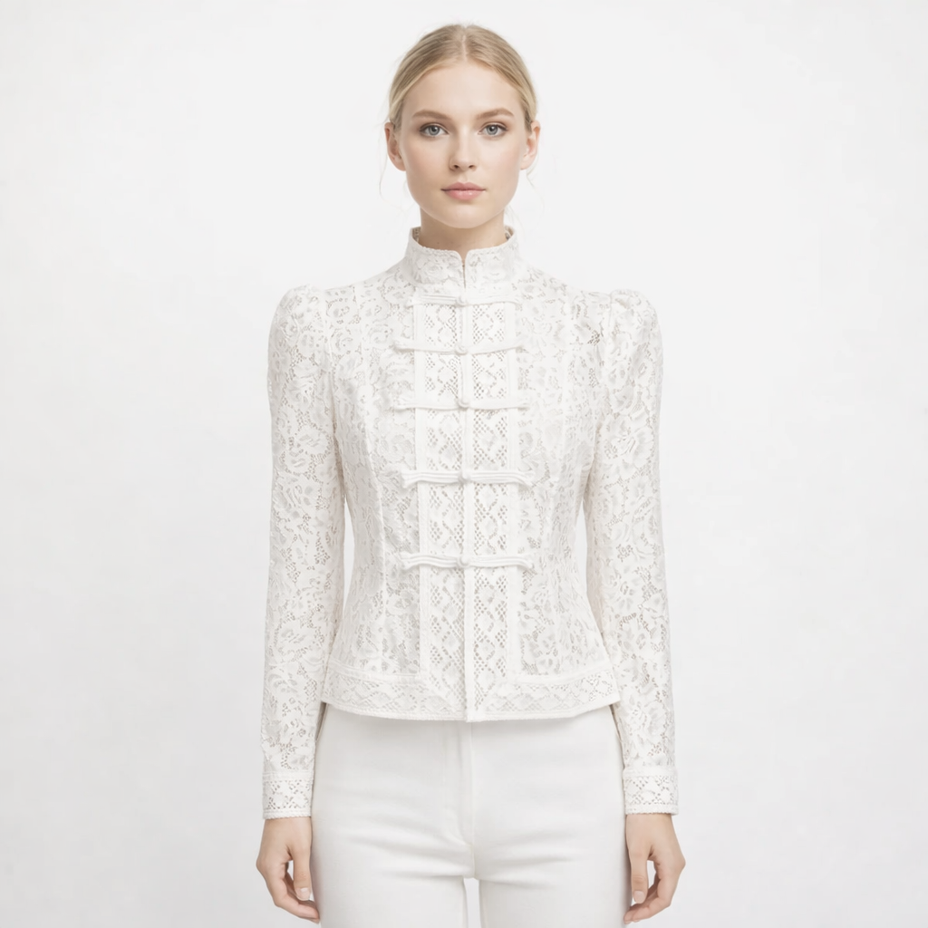 Elegant Blondebluse til Dame – Lett, Gjennomsiktig & Perfekt for Sommeren