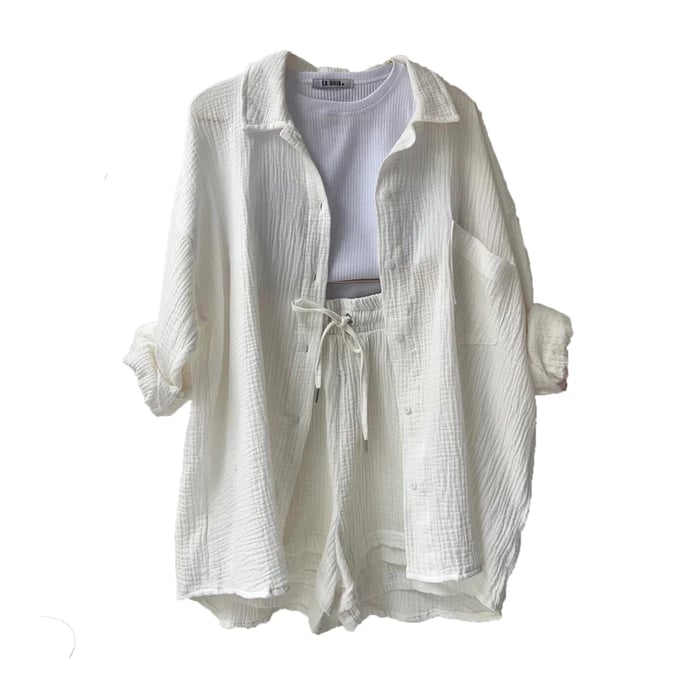 Dame To-delt Langermet Skjorte og Casual Dress