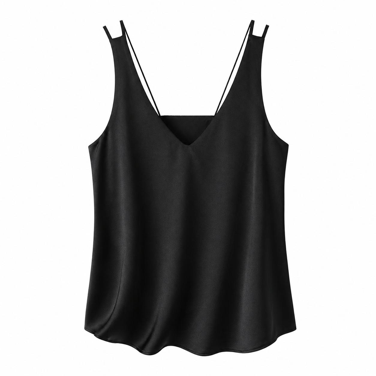 Silke Camisole med Innebygd BH – Satin Singlet med Spagettistropper