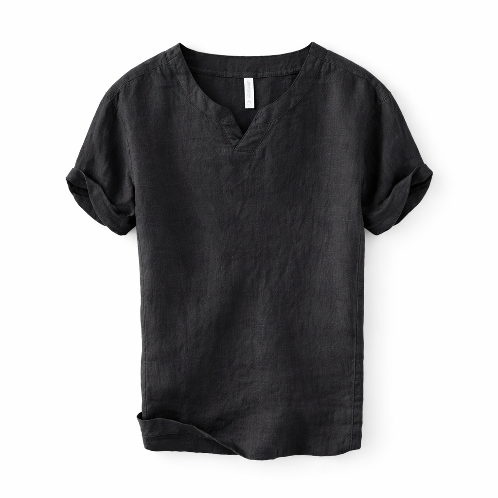 Premium Lin T-skjorte til Herre – 100% Lin, Kinesisk Inspirert & Pustende Sommerstil