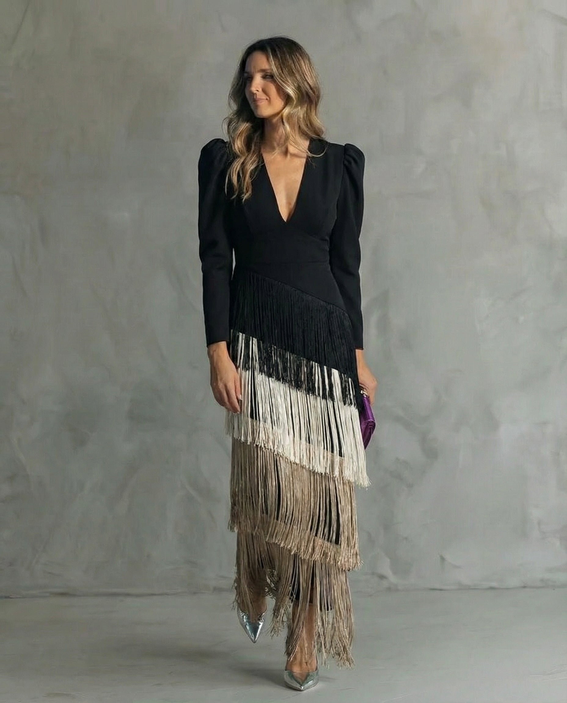Kristin | Elegant Frynse Maxi Kjole