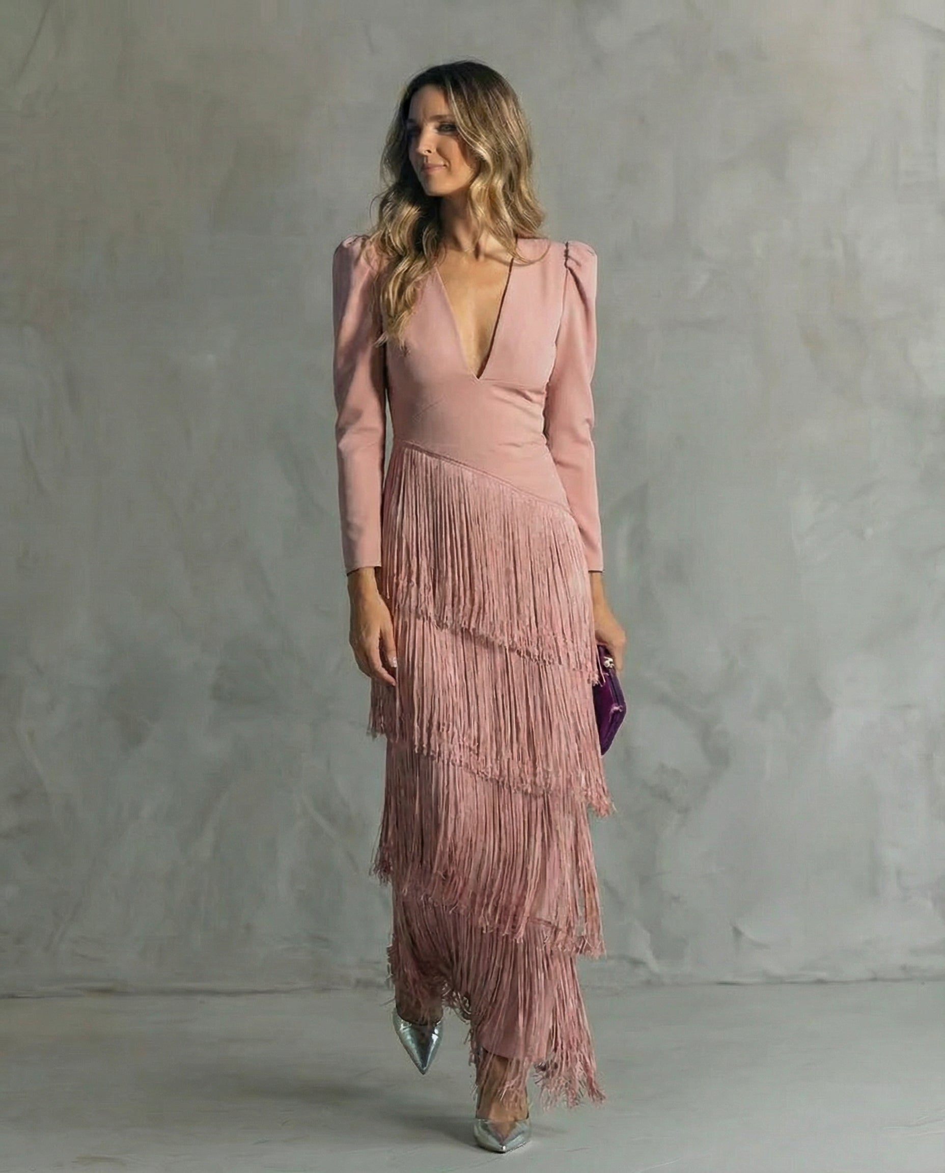 Kristin | Elegant Frynse Maxi Kjole