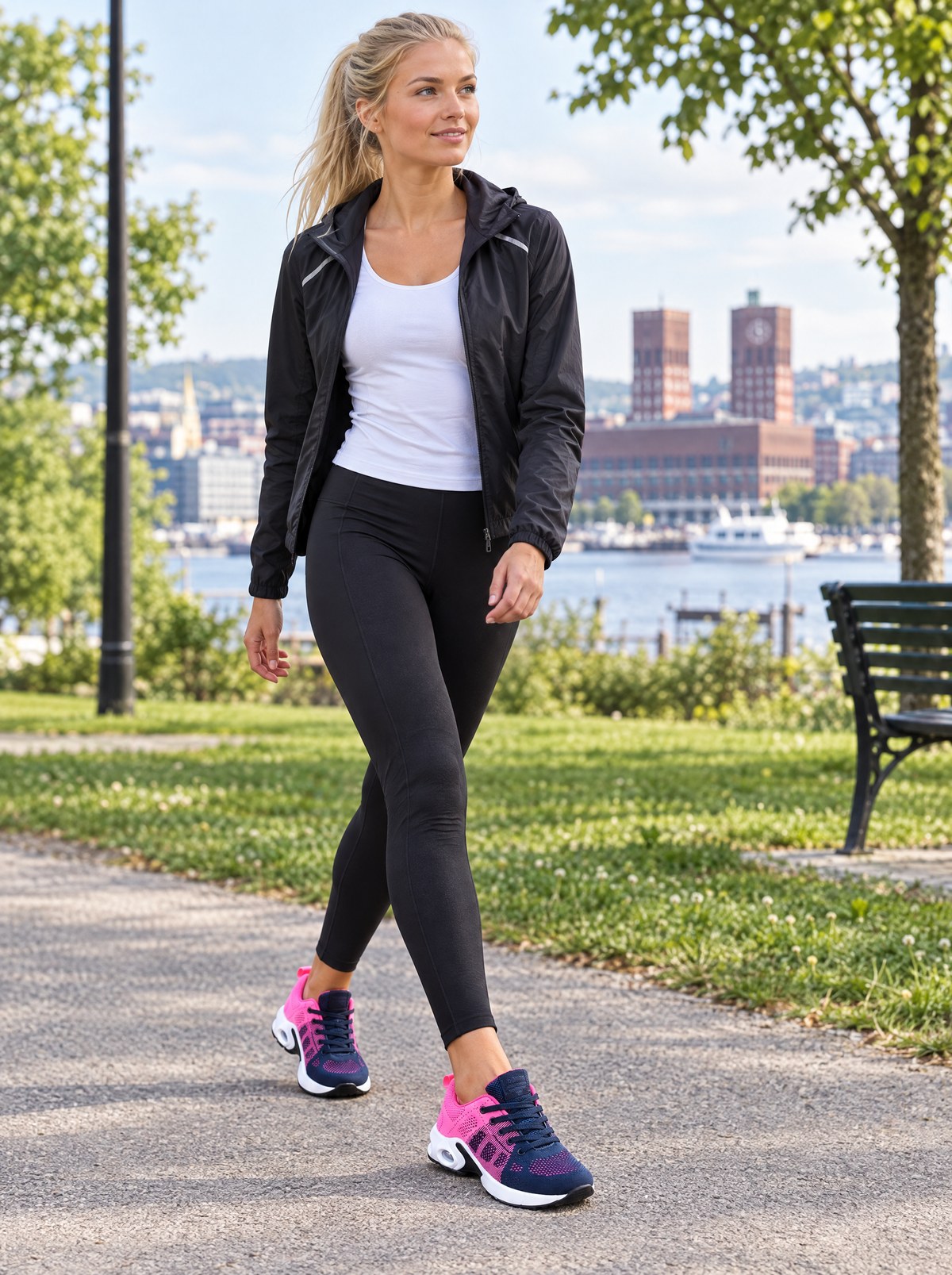 Lette sneakers dame med luftsåle og demping – bilde 1