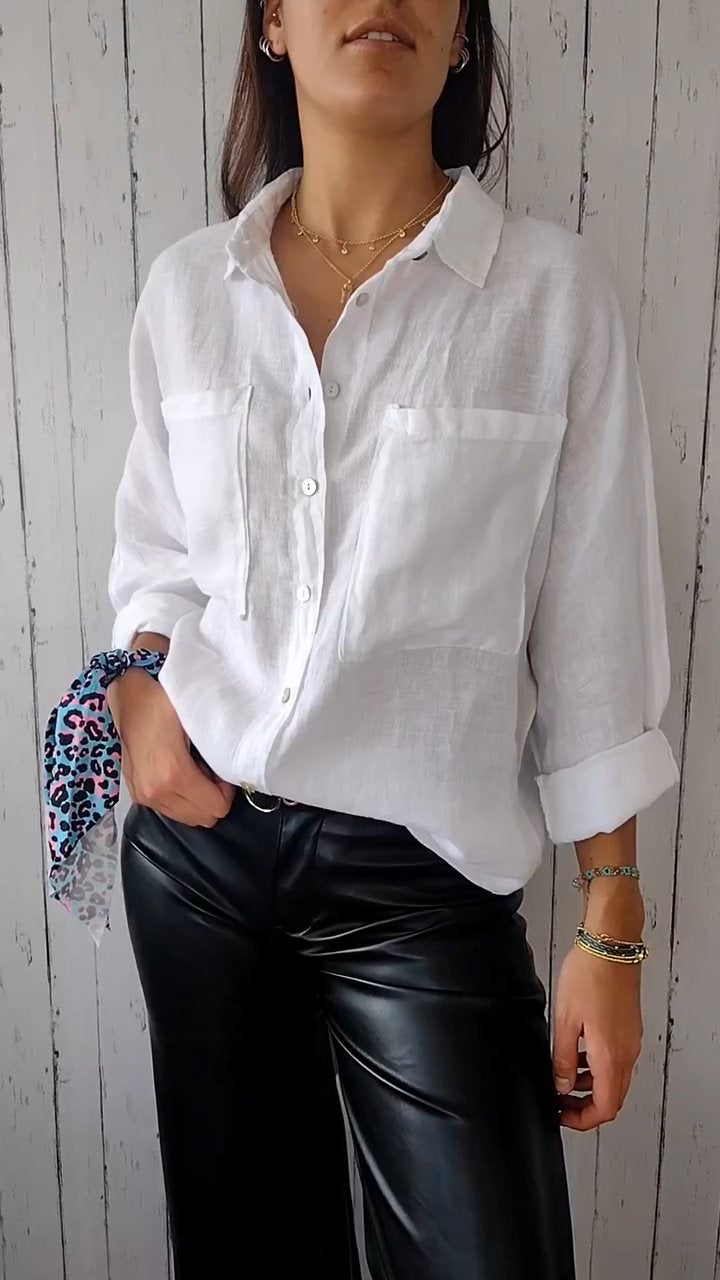 Elegant, ensfarget skjorte