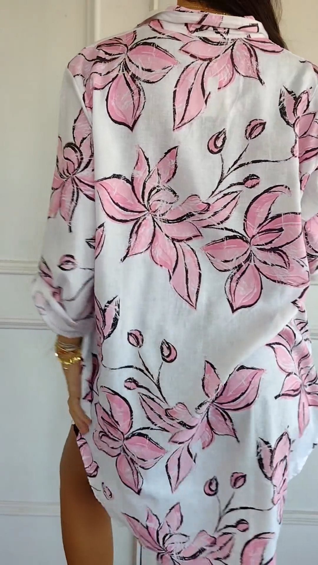 Emma | Elegant skjortekjole med trykk