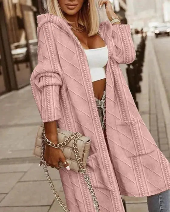 Isola | Lang cardigan med hette