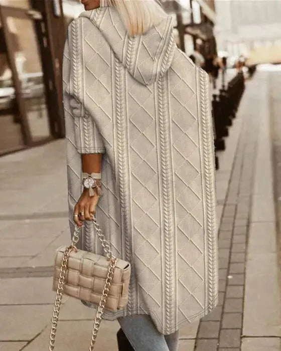 Isola | Lang cardigan med hette