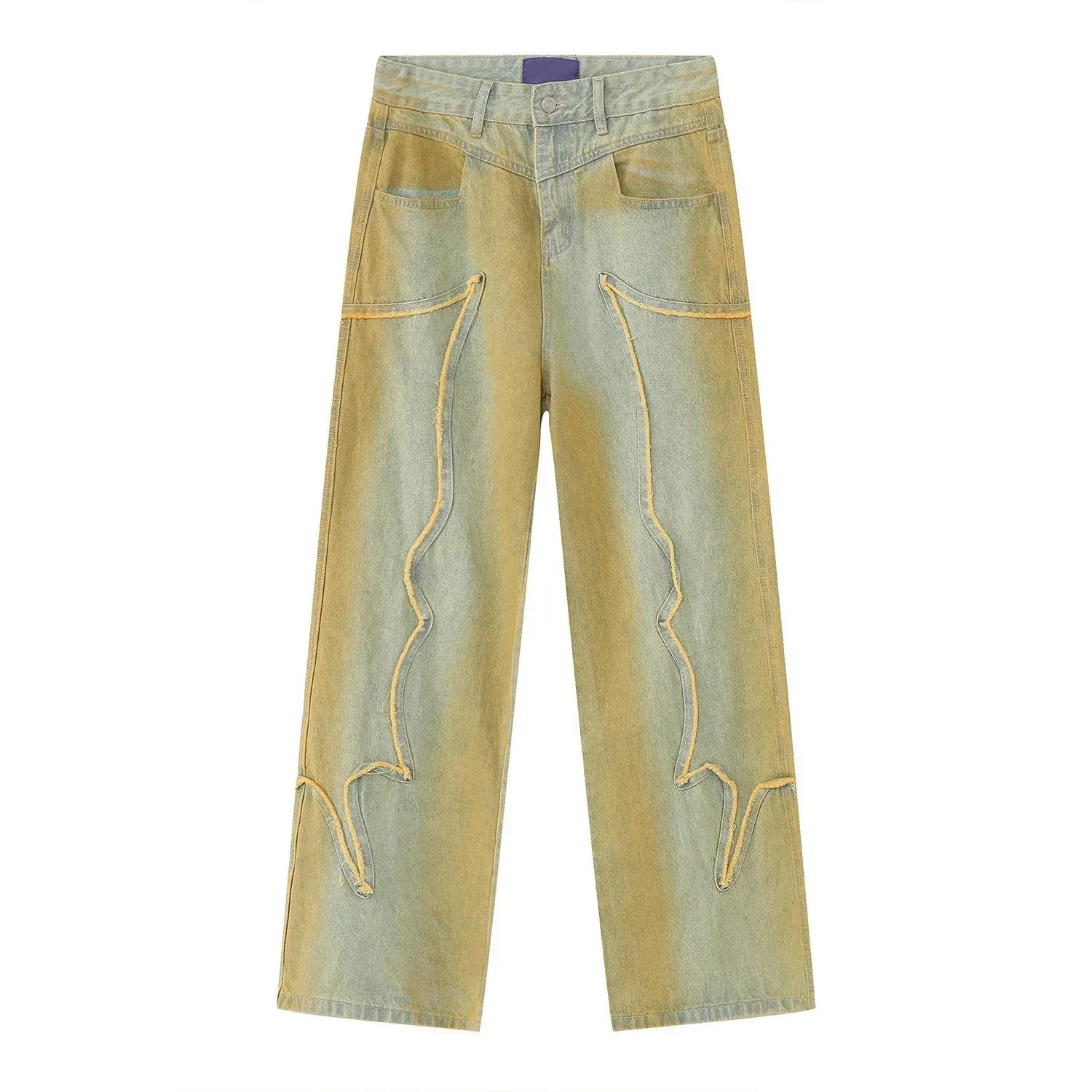 Herrejeans med høy midje og vide ben