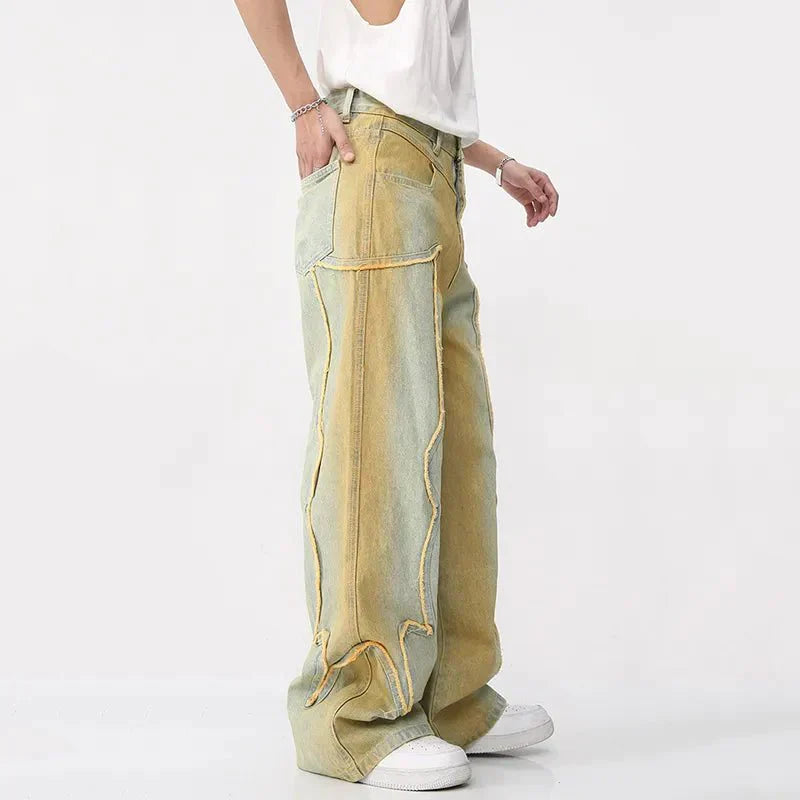 Herrejeans med høy midje og vide ben