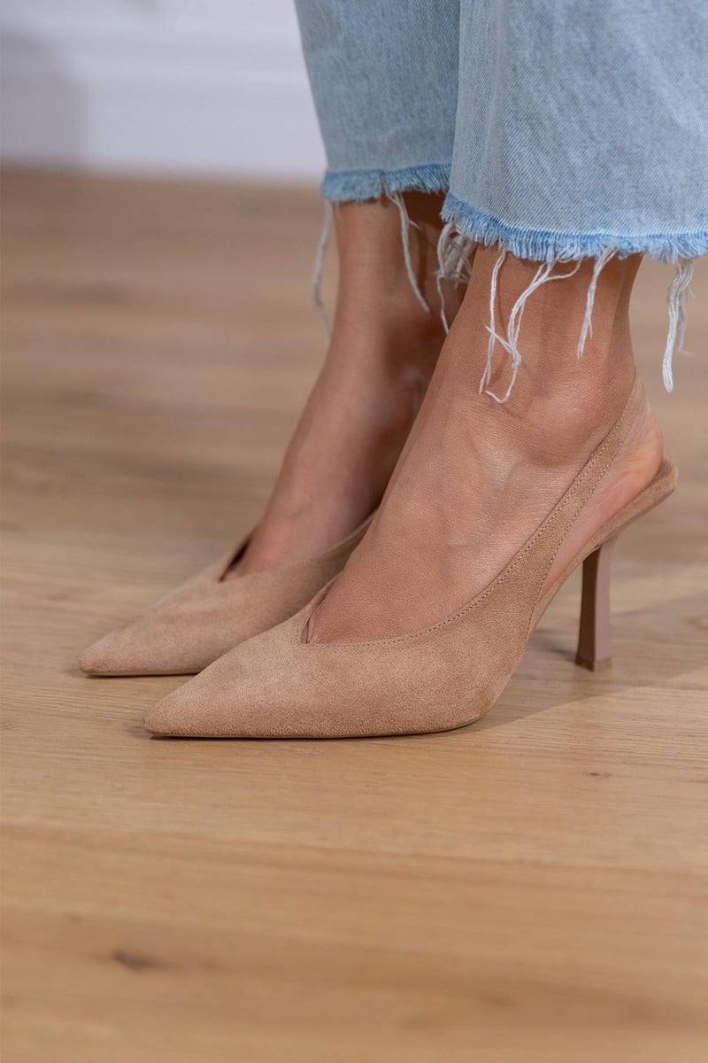 Klaerigo | Nude lavhælte sko – Beige