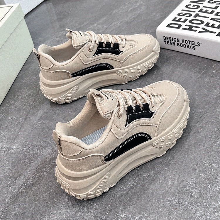 Koreansk stil tykke såle høyde sneakers - ergonomiske sko