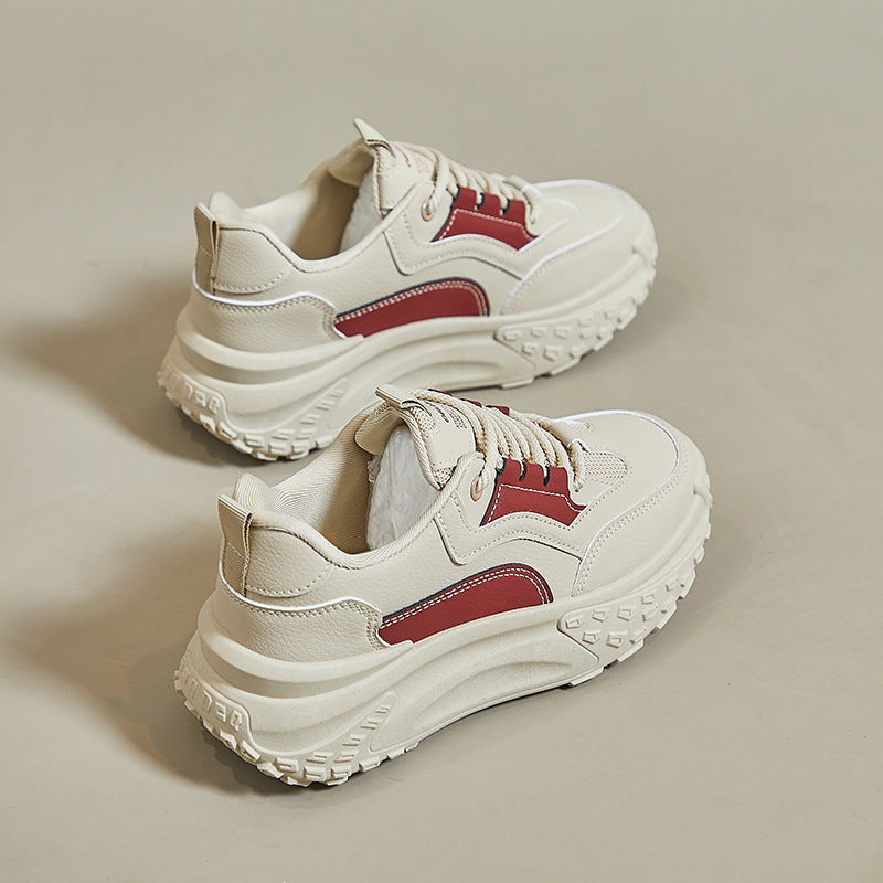Koreansk stil tykke såle høyde sneakers - ergonomiske sko