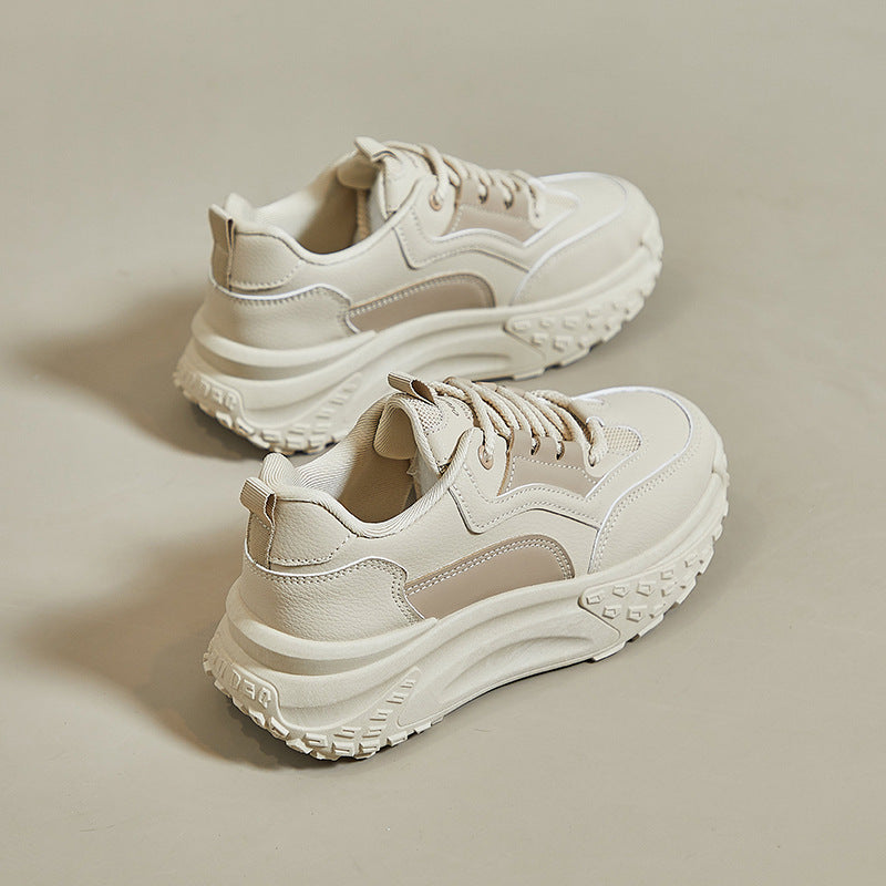Koreansk stil tykke såle høyde sneakers - ergonomiske sko