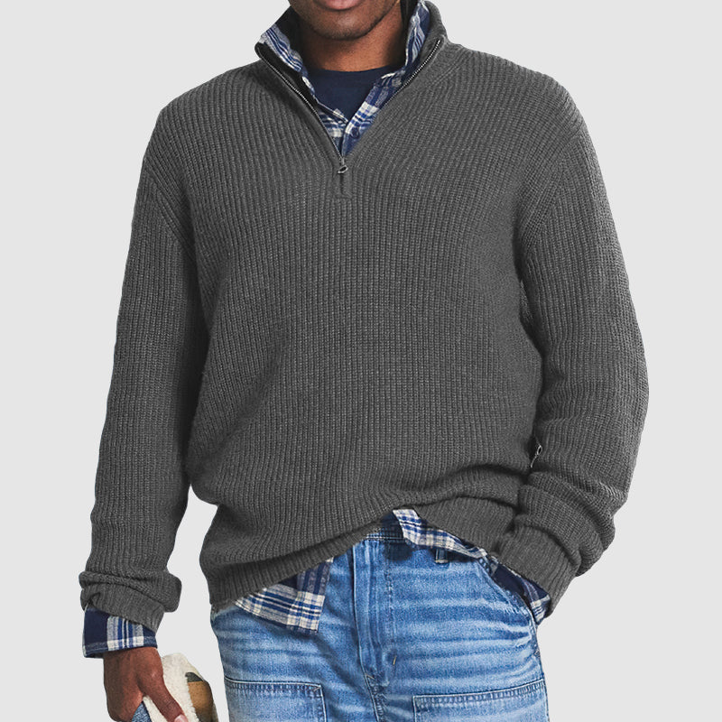 Herresweater med glidelås