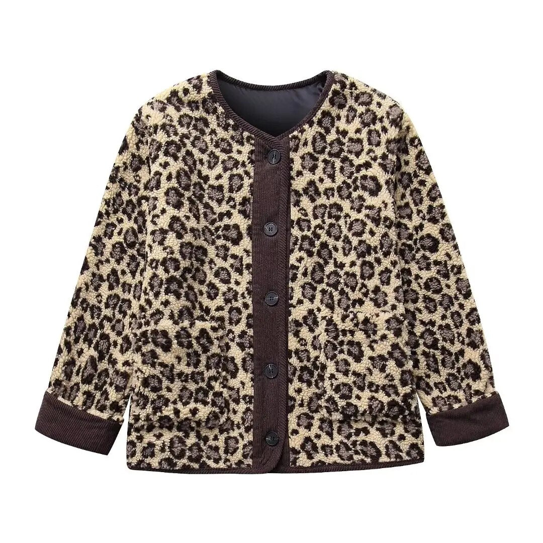 Leopardplysjfrakk