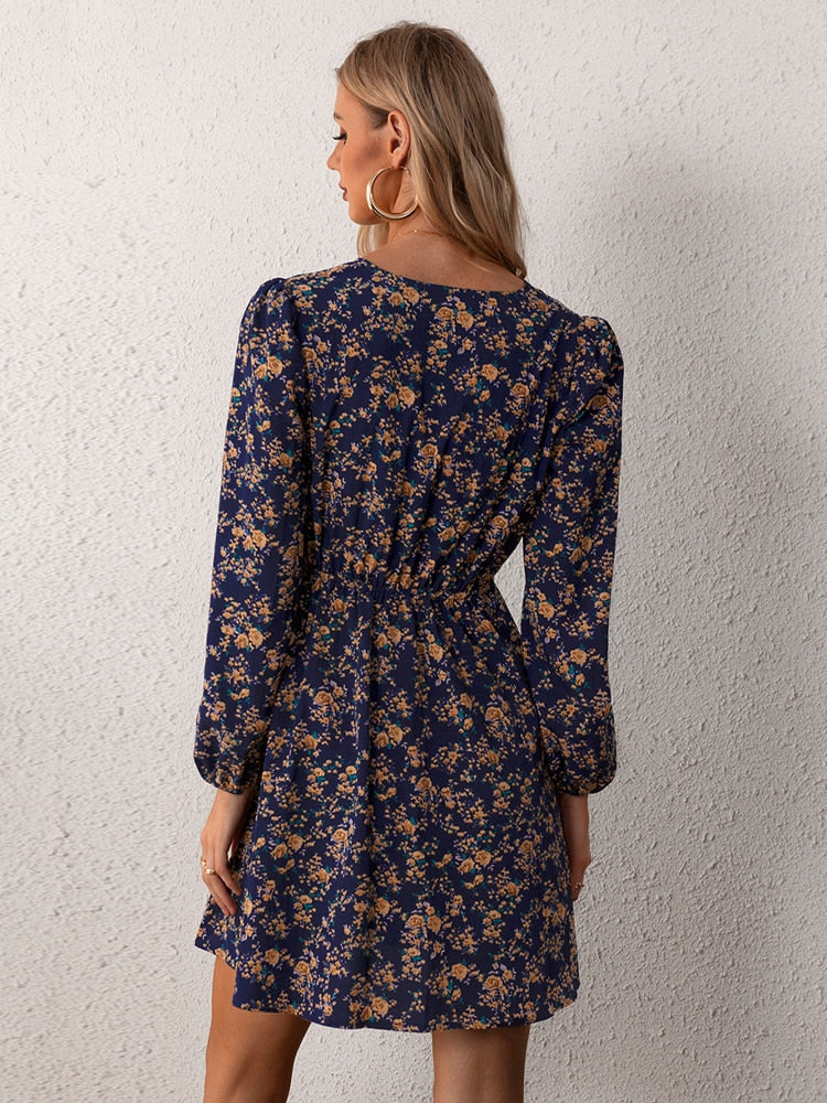 Blomstret minikjole