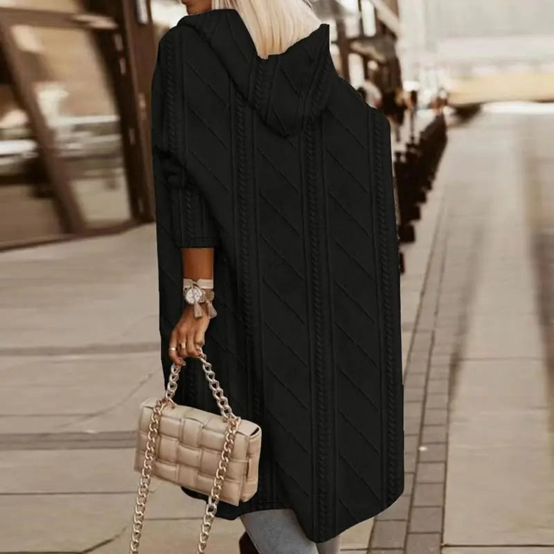 Isola | Lang cardigan med hette