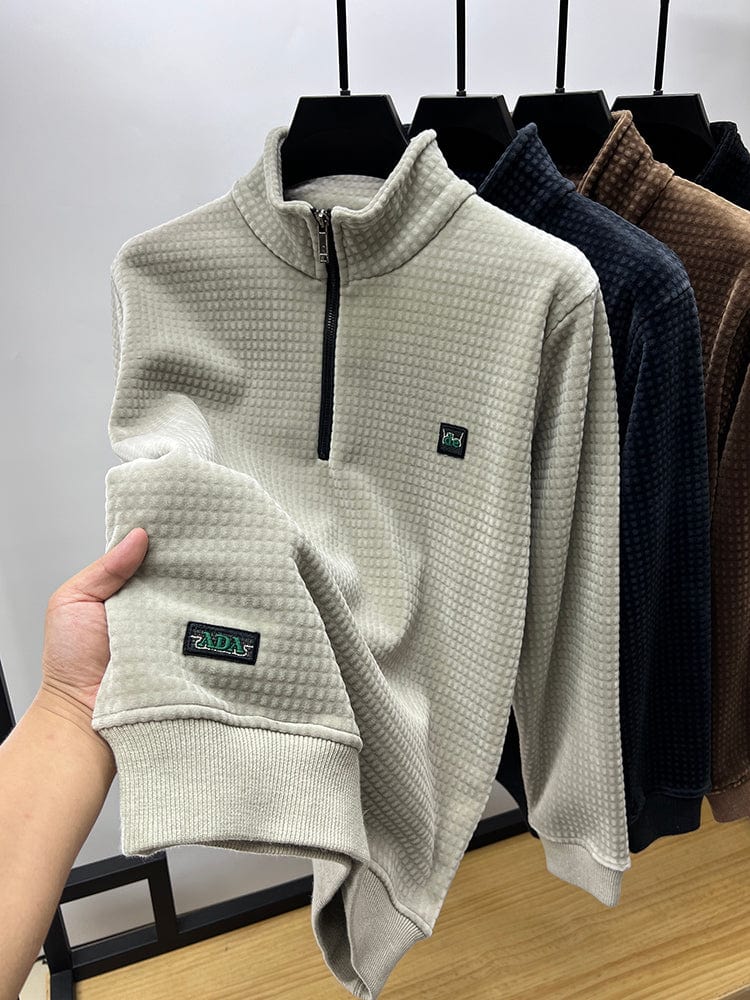 Genser med halv glidelås i alpakkafleece