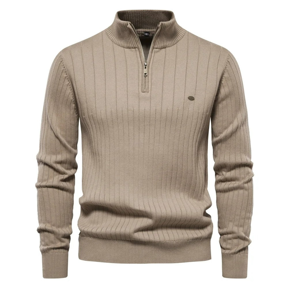 One Colour Half Zip-genser med halv glidelås for menn