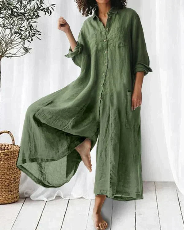 LOVELYN - Superstilig jumpsuit i lin for kvinner