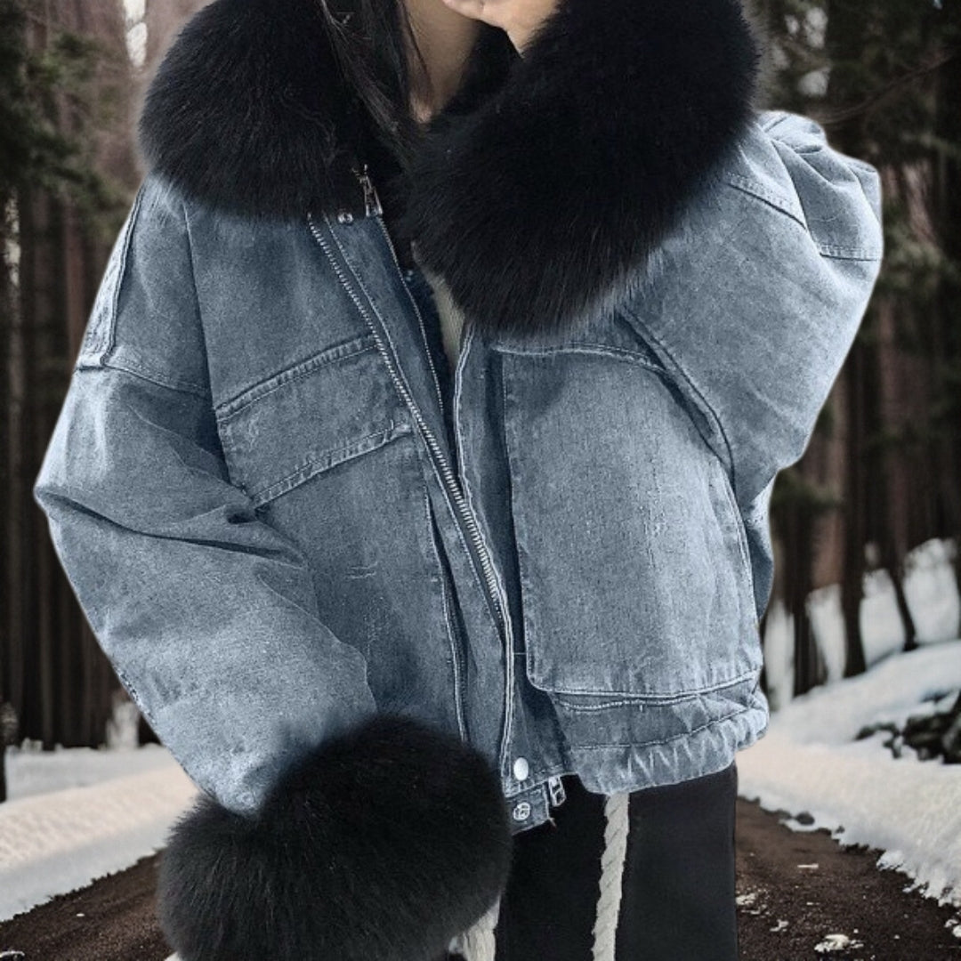 Inga | Varm vinterjakke i denim