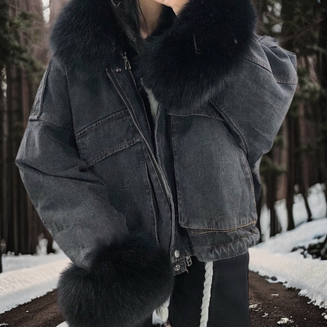 Inga | Varm vinterjakke i denim