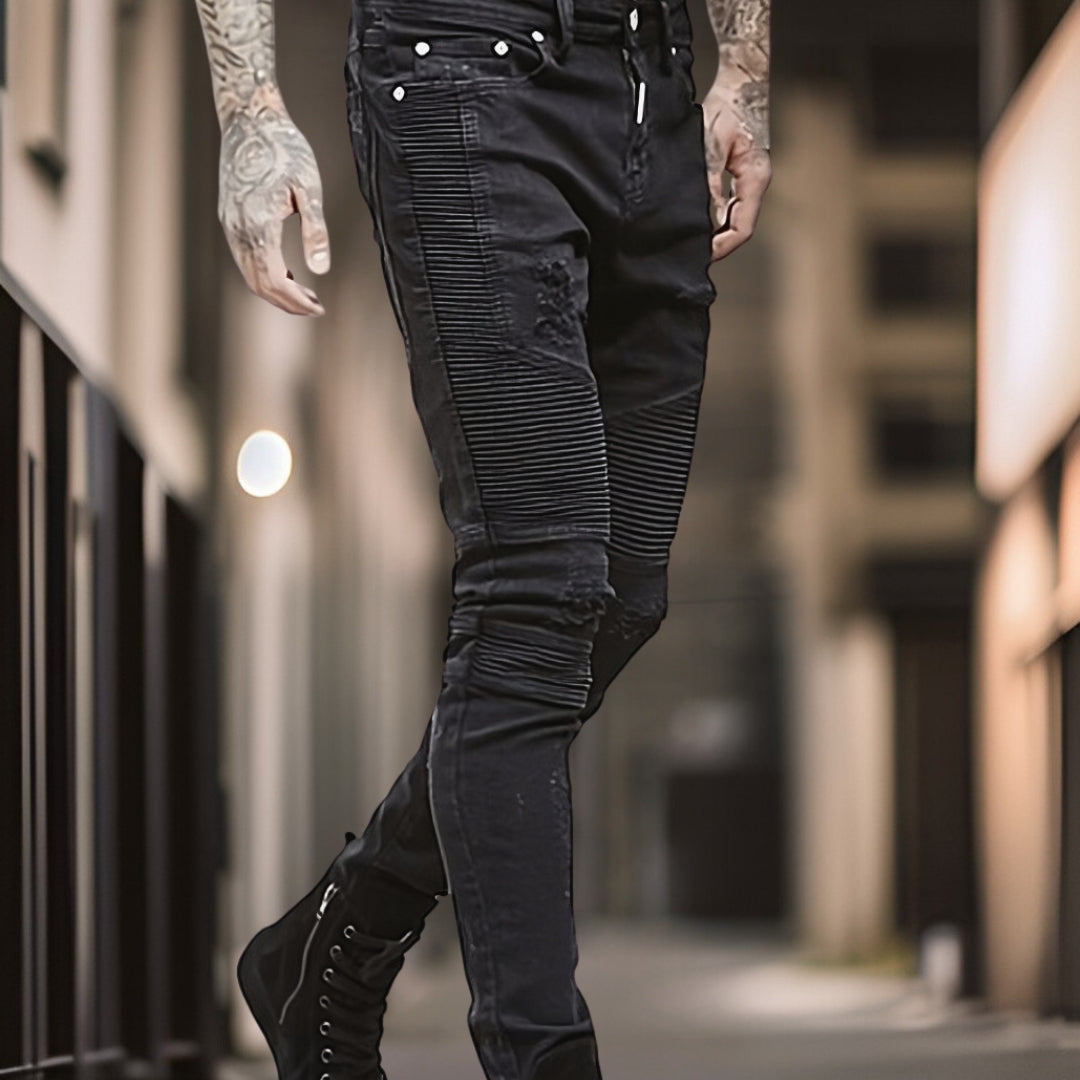 Remy | Stilig bukse i denim med nagler