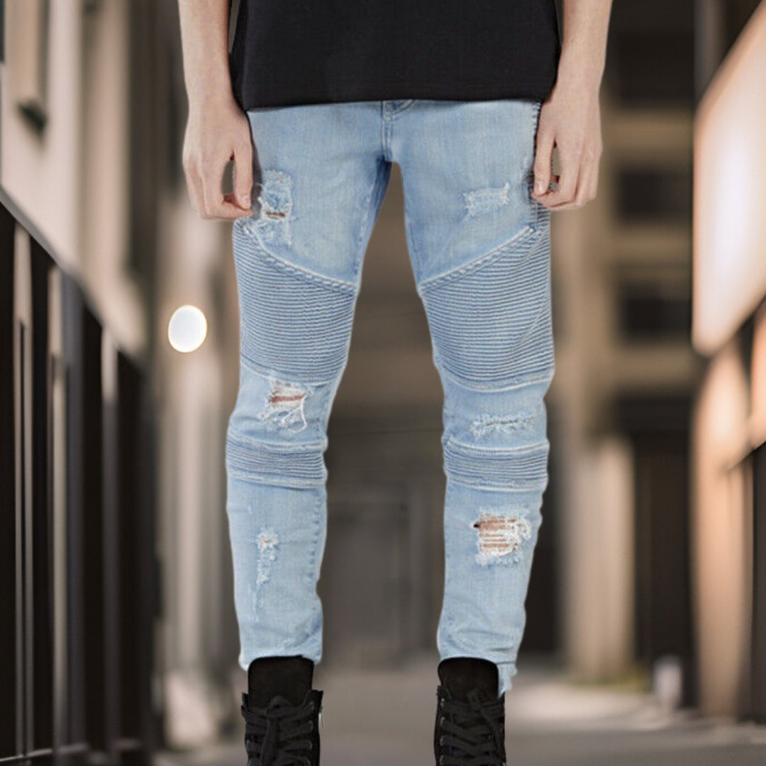 Remy | Stilig bukse i denim med nagler