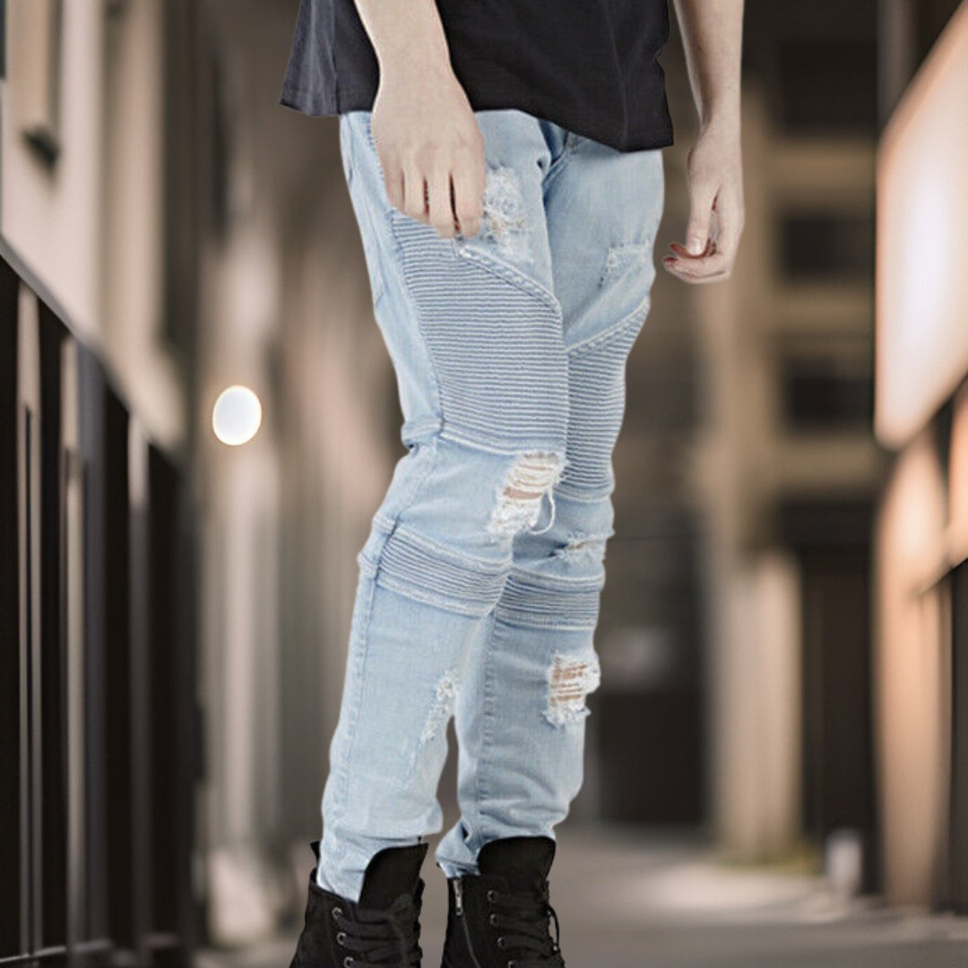 Remy | Stilig bukse i denim med nagler