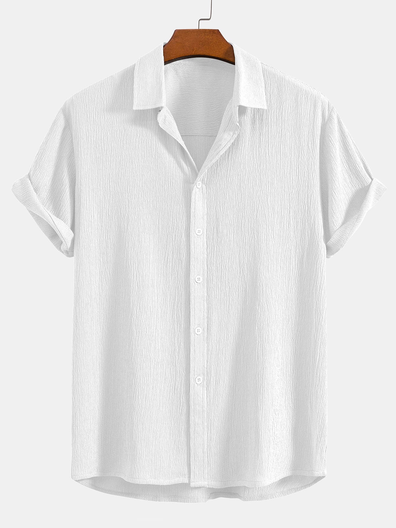 Wrinkled Textured Button Up Shirt