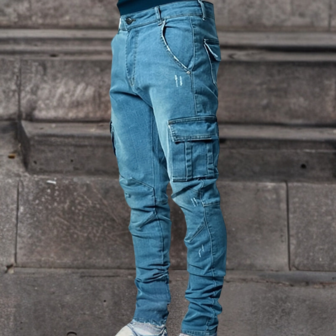 Ludwig Stilig cargobukse i denim