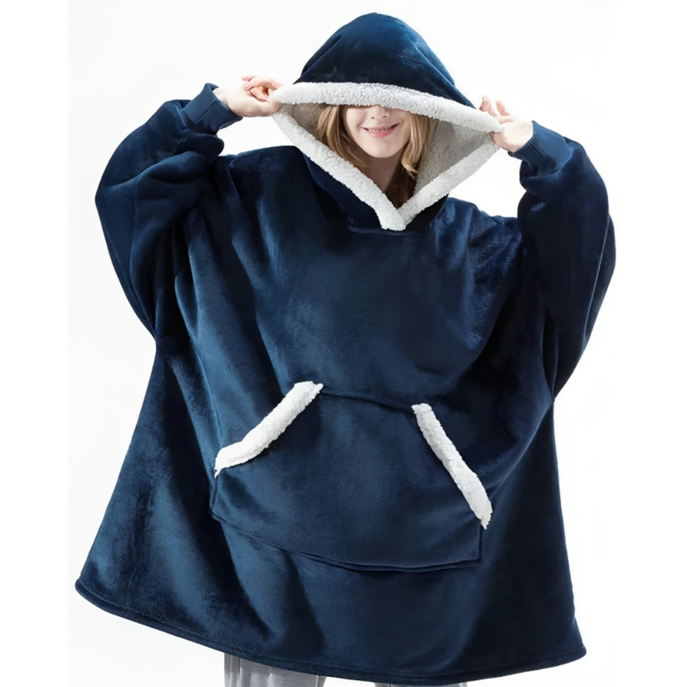 Oversized teppe med hette