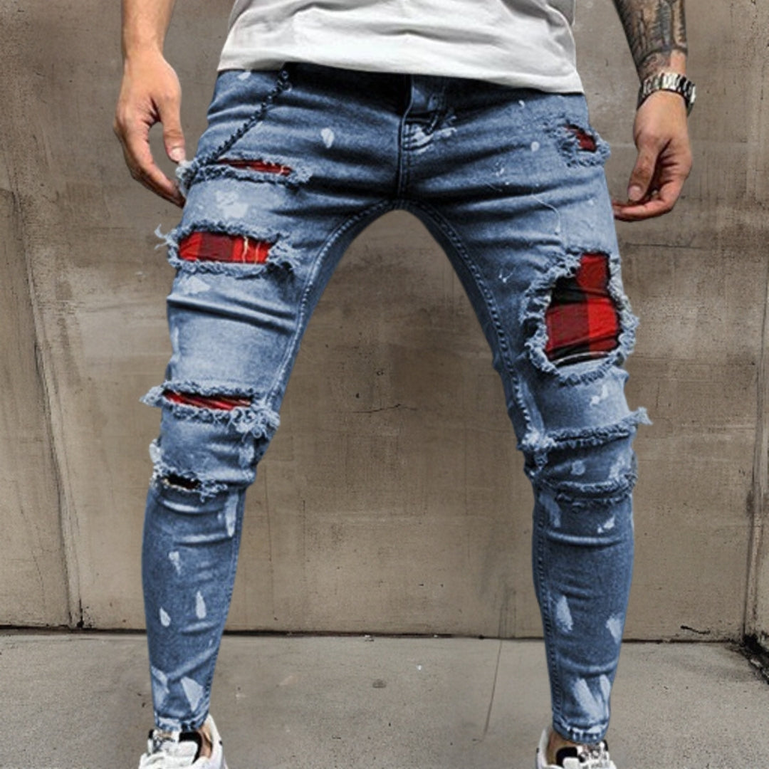 Quirin | Stilig bukse i rippet denim