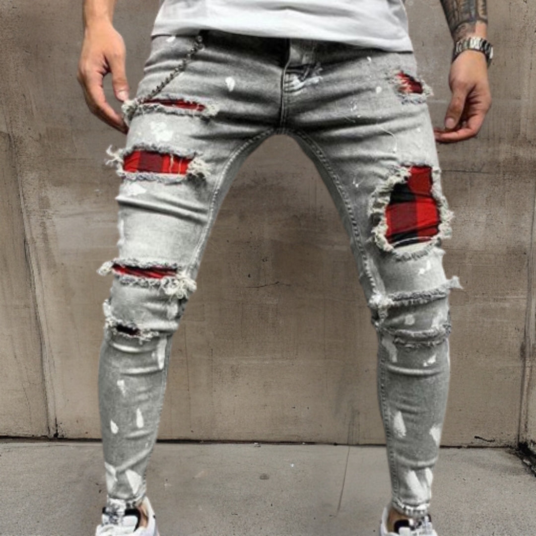 Quirin | Stilig bukse i rippet denim