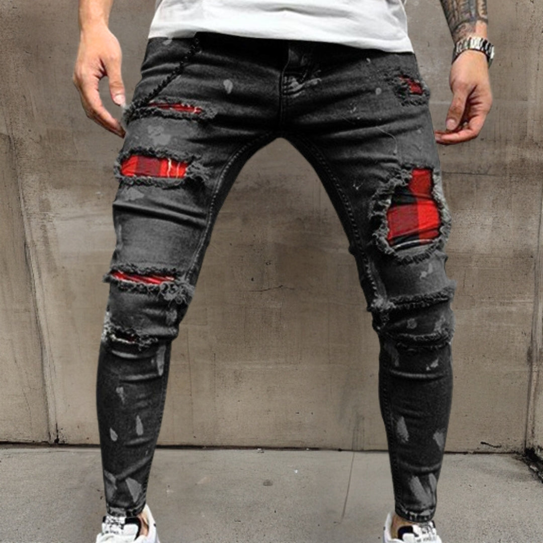 Quirin | Stilig bukse i rippet denim