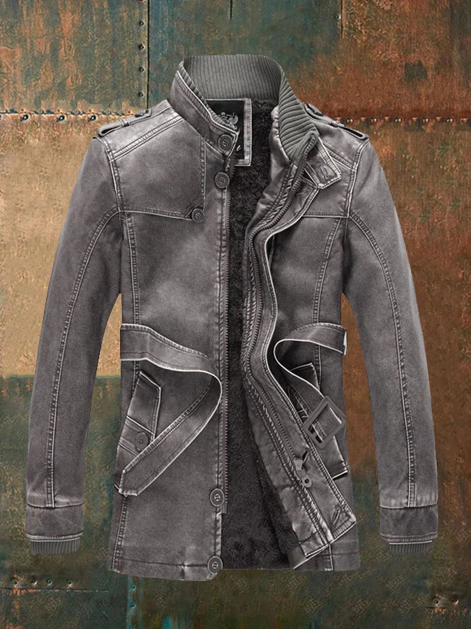 Harold - Casual vintage skinnjakke laget av tykk fleece