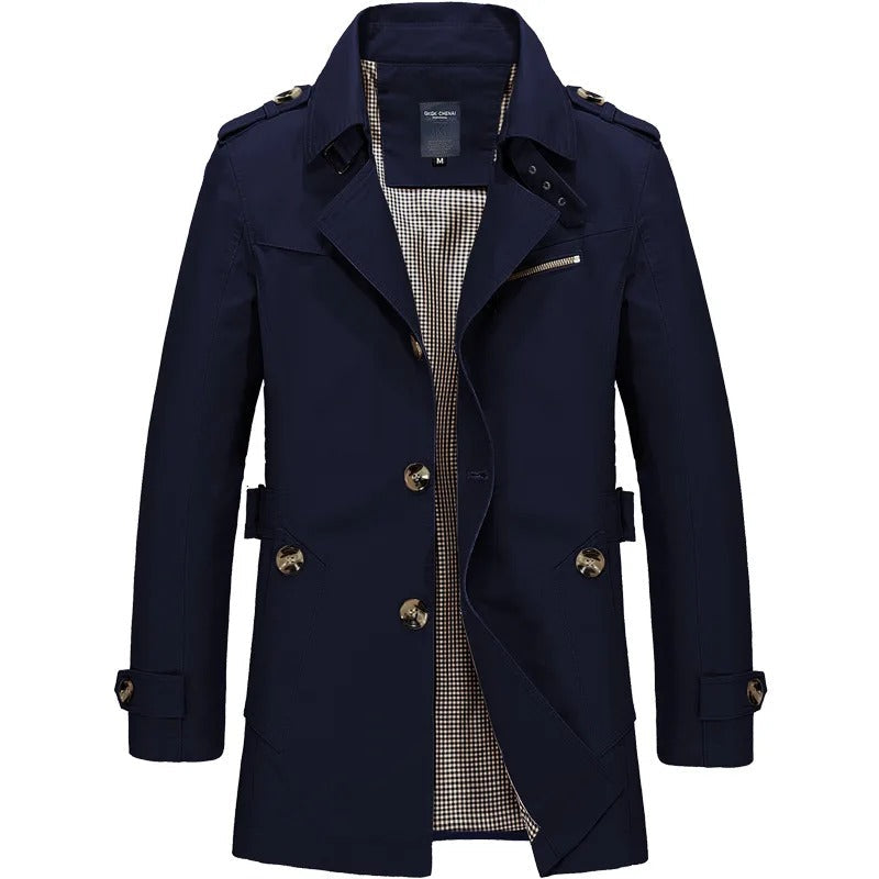 Elegante bomullstrenchcoats for menn