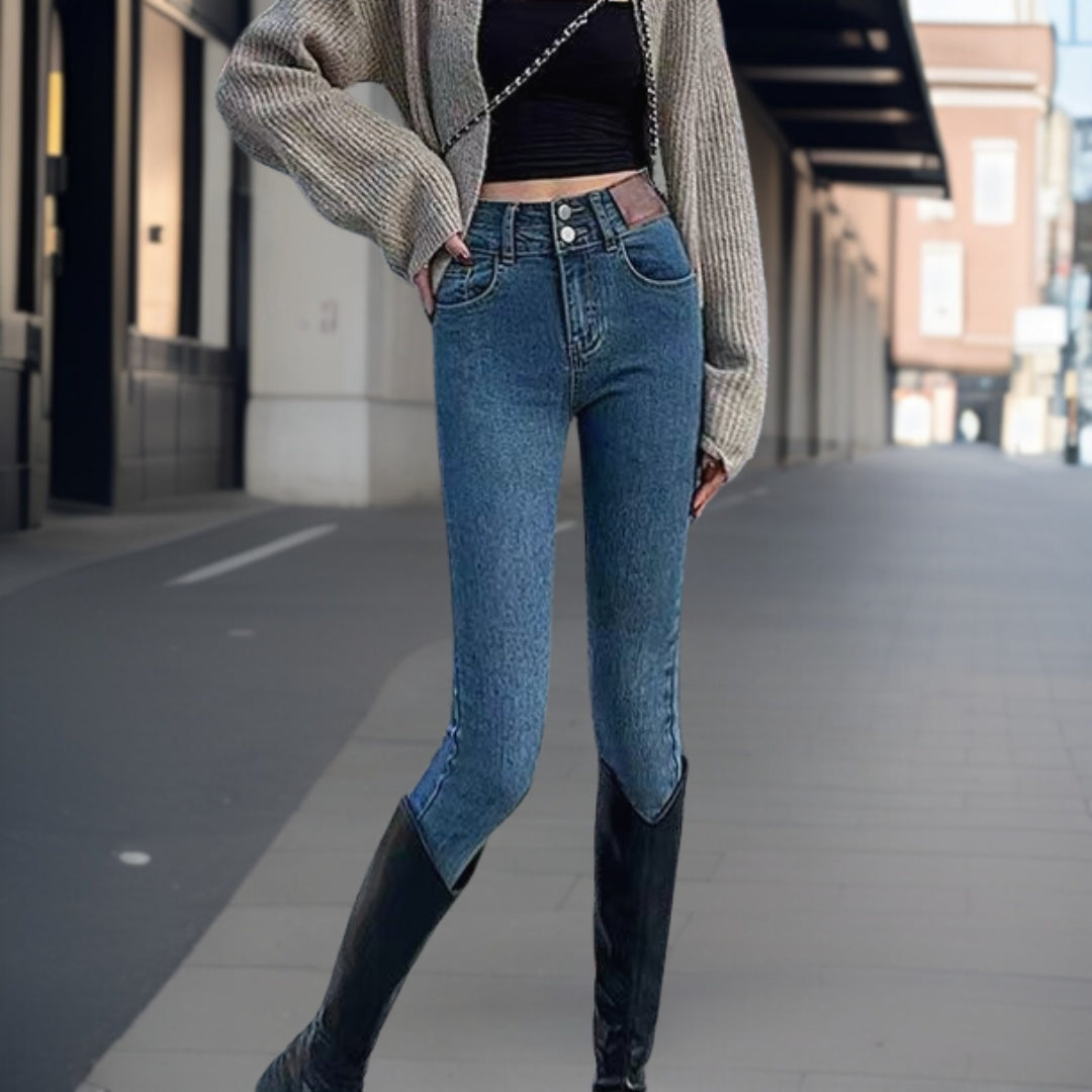 Macey - Stilig bukse i denim med smal passform