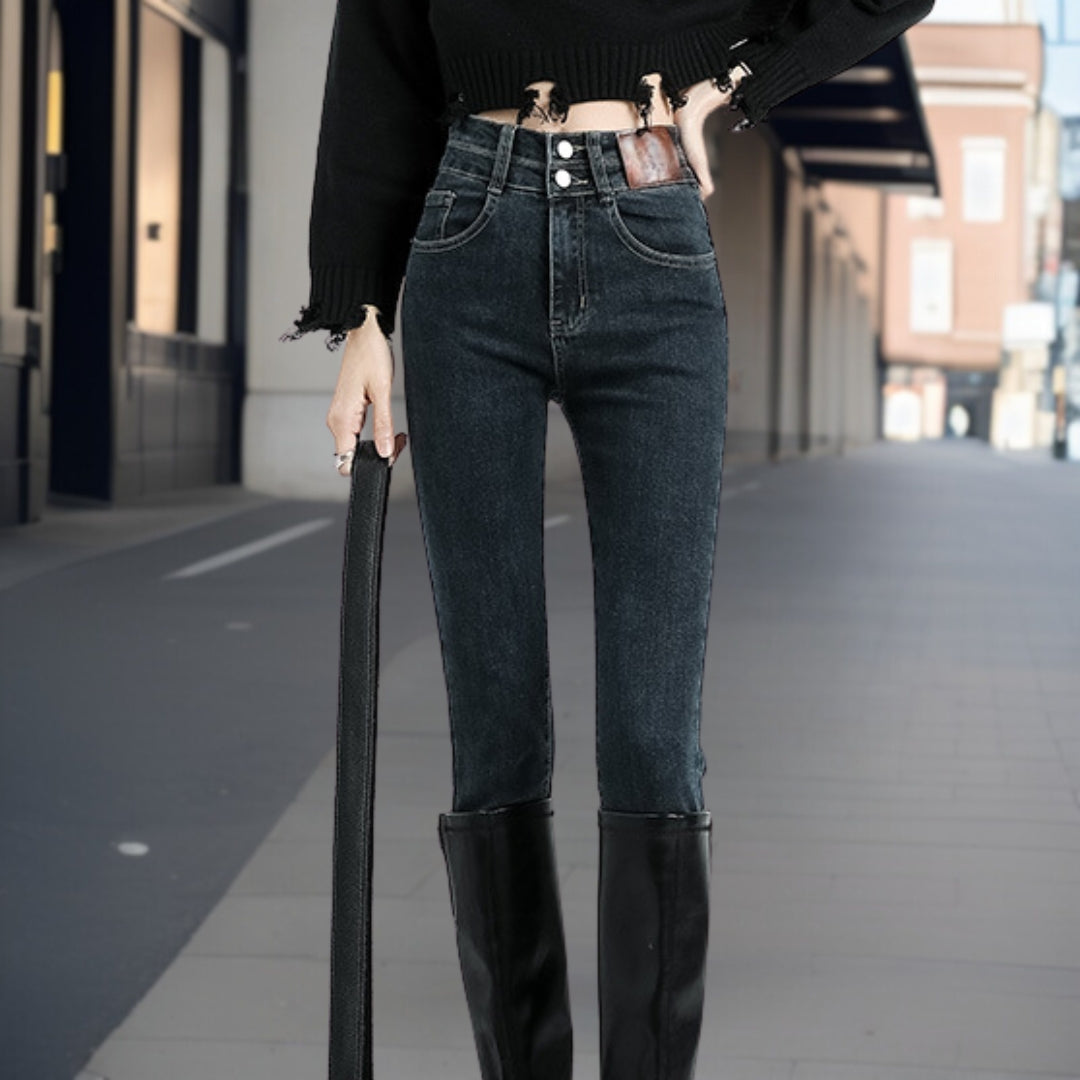 Macey - Stilig bukse i denim med smal passform