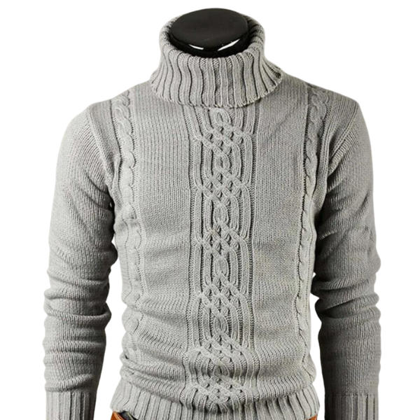 Bomullsgenser med turtleneck og kabelstrikkmønster - ALEX